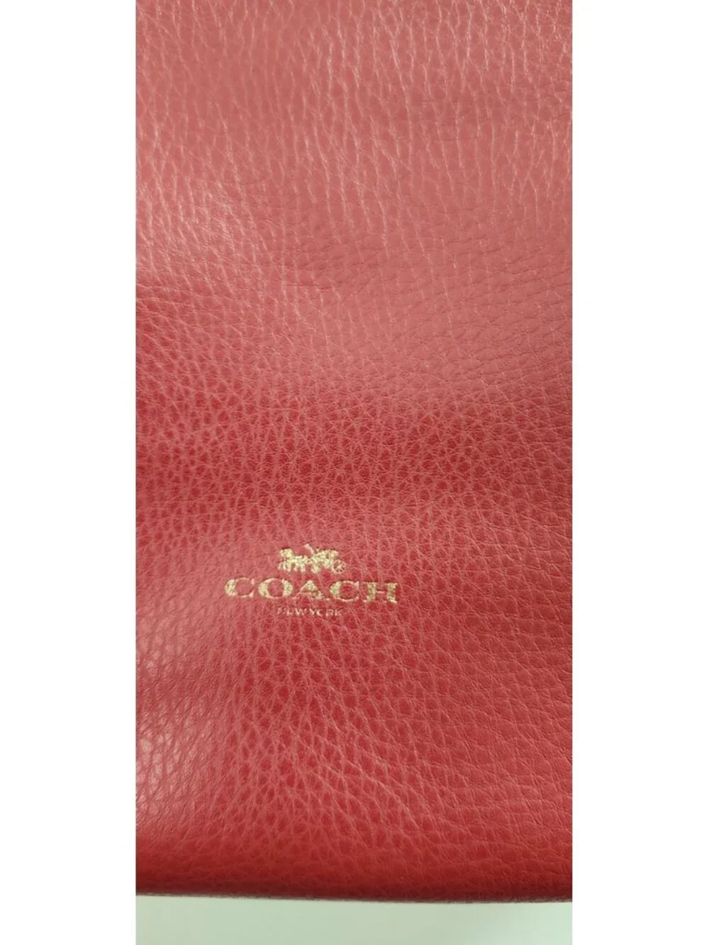 Coach Derby F58660 Raspberry Red Pebbled Leather Large Tote Bag